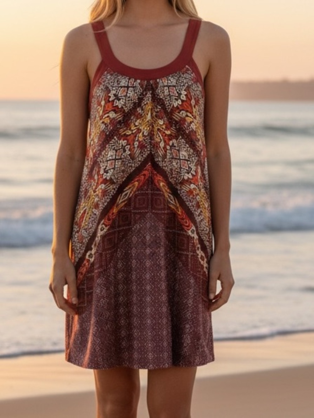 Prana Cantine Sleeveless Built in Bra Moisture Wicking Everyday Dress Sz M